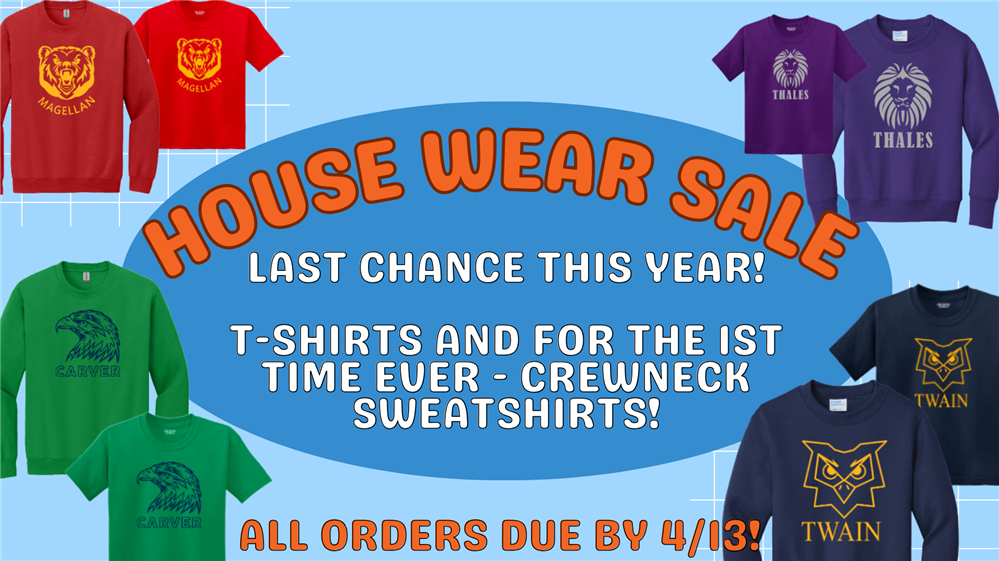  ALL ORDERS DUE BY APRIL 13!